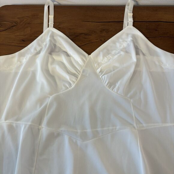 VTG ILGWU Wonder Val Ivory White Cream Dress Full Slip Lingerie SZ 44 / XL - Picture 9 of 9